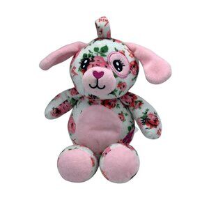 Betsey Johnson XOXO Floral Plush Puppy Dog Pink Accents 10" Stuffed Animal